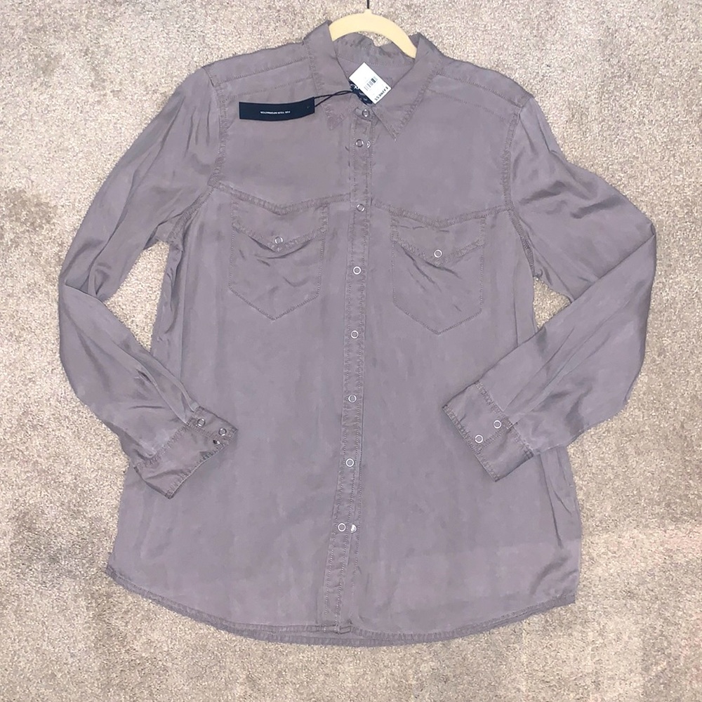 Taupe Button Up Top